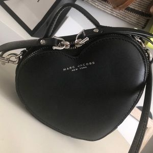 Marc Jacobs Black Leather Heart Crossbody